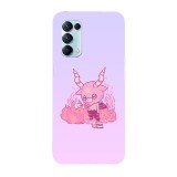 Husa compatibila cu Oppo A54 5G model Kawaii pink devil, Silicon, TPU, Viceversa, Transparent, Carcasa