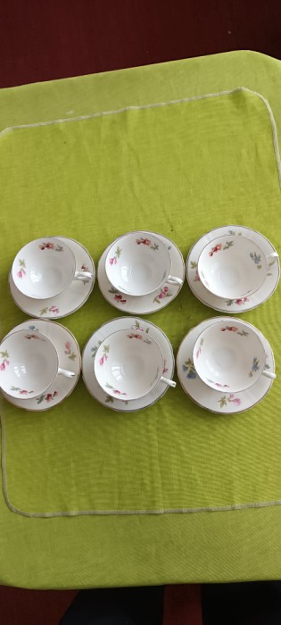 Portelan suedez KP KARLSKRONA, set de 6 cesti de cafea