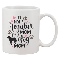 Cana alba personalizata 'I'm not a regular mom I'm a dog mom', INOVATIX&reg;. 330ml