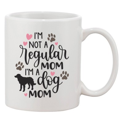 Cana alba personalizata &amp;#039;I&amp;#039;m not a regular mom I&amp;#039;m a dog mom&amp;#039;, INOVATIX&amp;reg;. 330ml foto