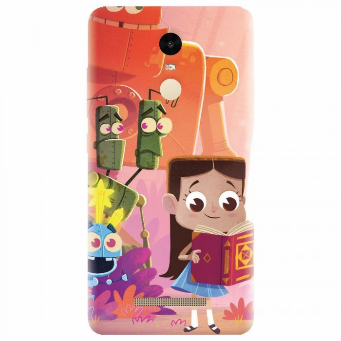 Husa silicon pentru Xiaomi Remdi Note 3, Children Kids Robots Illustration Colorful K