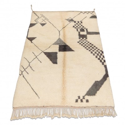 Covor BERBER MR1801 Beni Mrirt țesut manual din Maroc, Boho - bej / gri, 150x240 cm foto