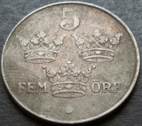 Cumpara ieftin Moneda istorica 5 ORE - SUEDIA, anul 1948 * cod 3026, Europa, Fier