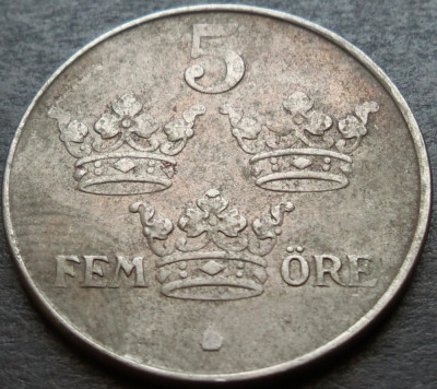 Moneda istorica 5 ORE - SUEDIA, anul 1948 * cod 3026 foto
