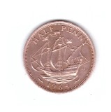 Moneda Marea Britanie 1/2 penny 1964, stare foarte buna, curata, Europa, Bronz