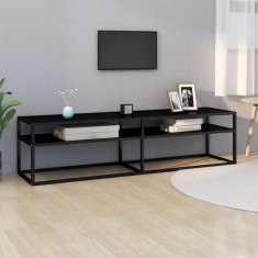 vidaXL Comodă TV, negru, 160x40x40,5 cm, sticlă securizată 331719