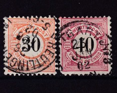 ✅ ( S34 ) Germania veche - Wurttemberg 1900 " Cifra in cerc " ,serie Michel 61/62 cota 15 &euro; , stampilat