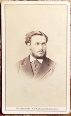 ATELIER,,Fd.MULNIER&amp;quot;FOTO VECHE PE CARTON /DATATA 1872(BOULEVART des italiens 25) foto