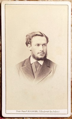 ATELIER,,Fd.MULNIER&amp;quot;FOTO VECHE PE CARTON /DATATA 1872(BOULEVART des italiens 25) foto