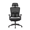 Scaun ergonomic de birou suport lombar integrat reglare inaltime tetiera reglabila pivotant mesh negru