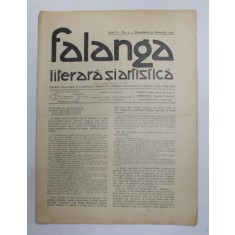 FALANGA LITERARA SI ARTISTICA , ZIAR SAPTAMANAL , ANUL I, NR. 4 , DUMINICA 31 IANUARIE , 1910