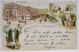 TRIBERG , GERMANIA , HOTEL WEHRLE , GERWIG DENKMAL , WASSERFALL 163 METER HOCH , CARTE POSTALA , CROMOLITOGRAFIE , CLASICA