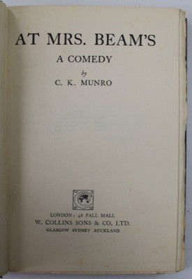 AT MRS . BEAM &amp;#039;S , A COMEDY by C.K. MUNRO , 1925 foto