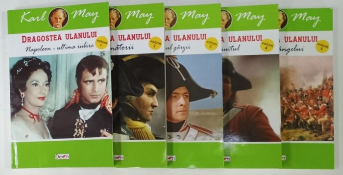 SERIA &#039; DRAGOSTEA ULANULUI &#039; de KARL MAY , VOLUMELE I - V , 2019, VEZI DESCRIEREA !