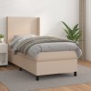 VidaXL Pat box spring cu saltea, cappuccino, 90x200 cm piele ecologică 3132362