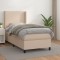vidaXL Pat box spring cu saltea, cappuccino, 90x200 cm piele ecologică 3132362