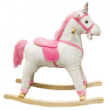 Cumpara ieftin Unicorn balansoar, lemn + plus, roz, 78x28x68 cm, 5-7 ani, 3-5 ani