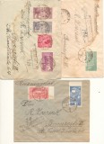 Romania 1939 seria Ceferiada 7 timbre circulată pe 3 plicuri recomandate catre R. Zoscsak