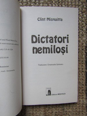 DICTATORI NEMILOSI de CLINT MISQUITTA , 2006 foto