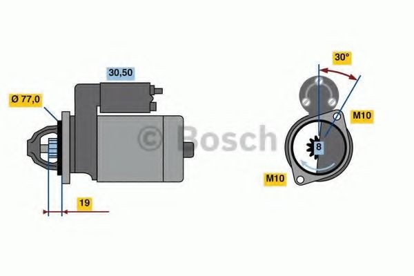 Starter KIA CEED Hatchback (ED) (2006 - 2012) BOSCH 0 986 023 600