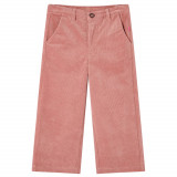 Pantaloni pentru copii din velur, roz antichizat, 140