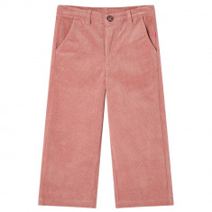 Pantaloni pentru copii din velur, roz antichizat, 140