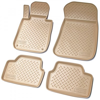 Set de 4 covorase bej cauciuc 3D stil tavita premium pentru BMW Seria 1 E81, E82, E87, E88 foto