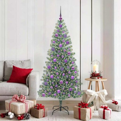 vidaXL Pom de Crăciun artificial cu zăpadă imitată și lumină LED 3396821 foto