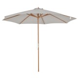 Outsunny Umbrelă de Grădină cu Șnur și Deschidere Reglabile, &Oslash;300x250 cm, Gri | Aosom Romania