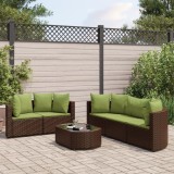 Gossi set canapele de gradina cu perne, 6 piese, maro, poliratan