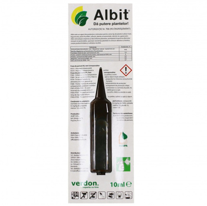 Biostimulator Albit 10 ml, tratament seminte, ingrasamint foliar concentrat, PR-101661