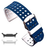 Curea silicon cu doua fete compatibila Samsung Galaxy Watch8 40mm, Alb/Albastru