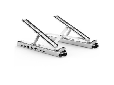 Stand laptop 9in1 si HUB USB type C docking station reglabil aluminiu Choetech HUB-M43-SL-V1 foto