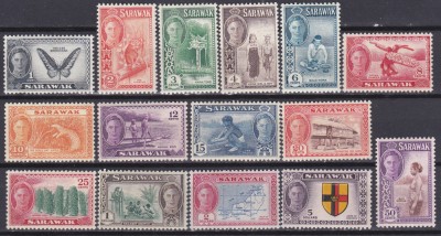 DB1 Sarawak 1950 Uzuale Fluture Pangolin Ocupatii 8v. MNH + 7 MLH 2 poze 2 si 5 $ MNH foto