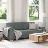 VidaXL Canapea cu 3 locuri, gri &icirc;nchis, 180 cm, material textil
