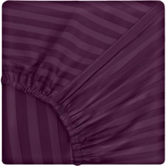 Cearsaf de pat cu elastic din damasc, densitate 130 g/mp, Mov, 90/200cm
