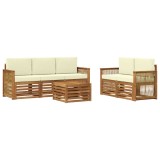 vidaXL Seturi de canapele cu pernă 6 pcs Lemn Solid de Acacia 3384026