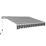Outsunny Bază pentru Umbrelă de Soare cu Roți și M&acirc;ner Reglabil, 395x245 cm, Negru | Aosom Romania