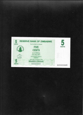 Zimbabwe 5 cents 2006 unc seria0422349 foto