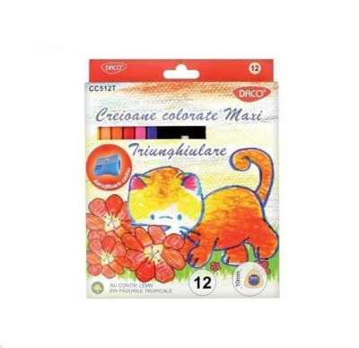 Set 12 creioane Maxi colorate triunghiulare Daco foto