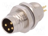 Conector M8 tată PIN 4 neecranaţi soclu IP67 30V TE Connectivity