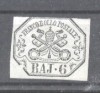 Italy Papal State 1852 Coat of arms 6 BAJ Mi.7a MLH AM.361, Nestampilat