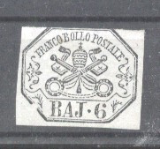 Italy Papal State 1852 Coat of arms 6 BAJ Mi.7a MLH AM.361 foto