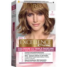 Vopsea de Par Permanenta L'OREAL Paris Excellence Creme 7, Blond, 192 ml, Cu Amoniac, Vopsea de Par, Vopsea de Par Permanenta, Vopsea de Par L'OREAL,