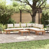 VidaXL Set de Bănci pentru Grădină 4 pcs Maro și Crem 2 locuri Mediu
