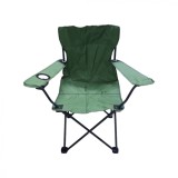 Scaun cu spatar Verde,Pliabil,Metal cu Suport Pahar, Max 100kg