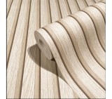 Tapet Modern Riflaj Lemn Crem Bej Extralavabil Marburg Botanica 33957, 53cm x 10m, Vinil Compact
