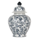 Cumpara ieftin Vaza flori ceramica albastra alba &Oslash; 14x21 cm