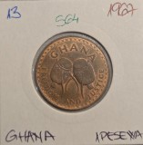 564 Ghana1 Pesewa 1967 KM#13