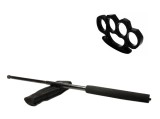 Cumpara ieftin Set Autoaparare: Baston Telescopic Negru 50cm Otel + Box Pumnal Negru 1cm. Ideal pentru protectie si siguranta!